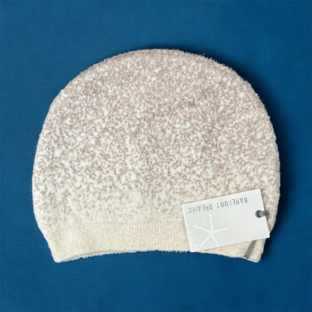 Barefoot Dreams CozyChic Lite Confetti Beanie Hat Cream-Taupe New With Tags
